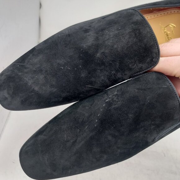 CHRISTIAN LOUBOUTIN Black Suede Dandy Loafer Shoe - Picture 6 of 13
